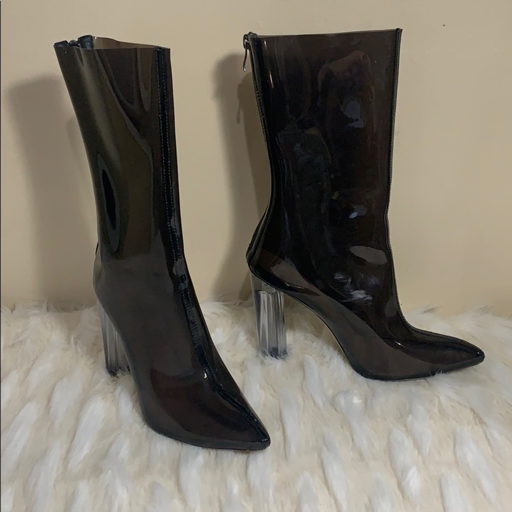 Perspex ankle boot black
